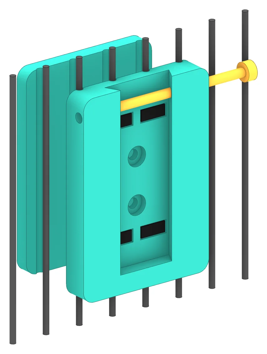 MP-1 wire mount kit, assembled on a length of cage wire