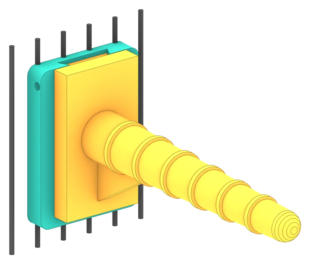 PP-1 grip perch, assembled on a length of cage wire