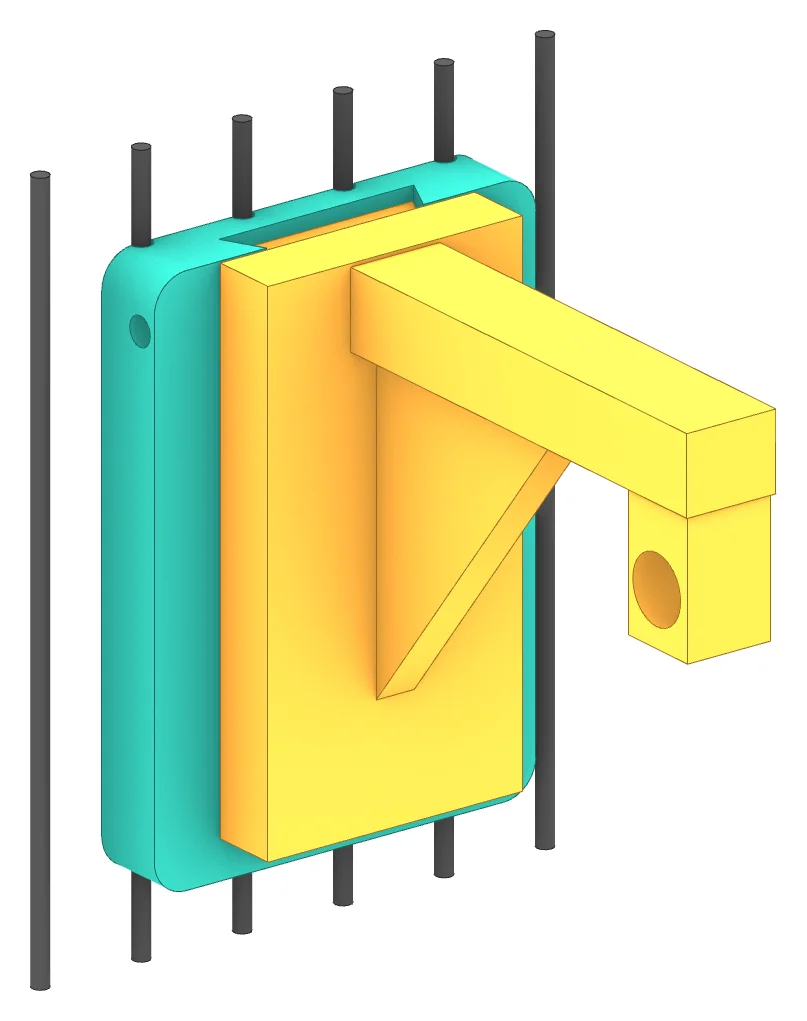 TH-1 toy hanger, assembled on a length of cage wire