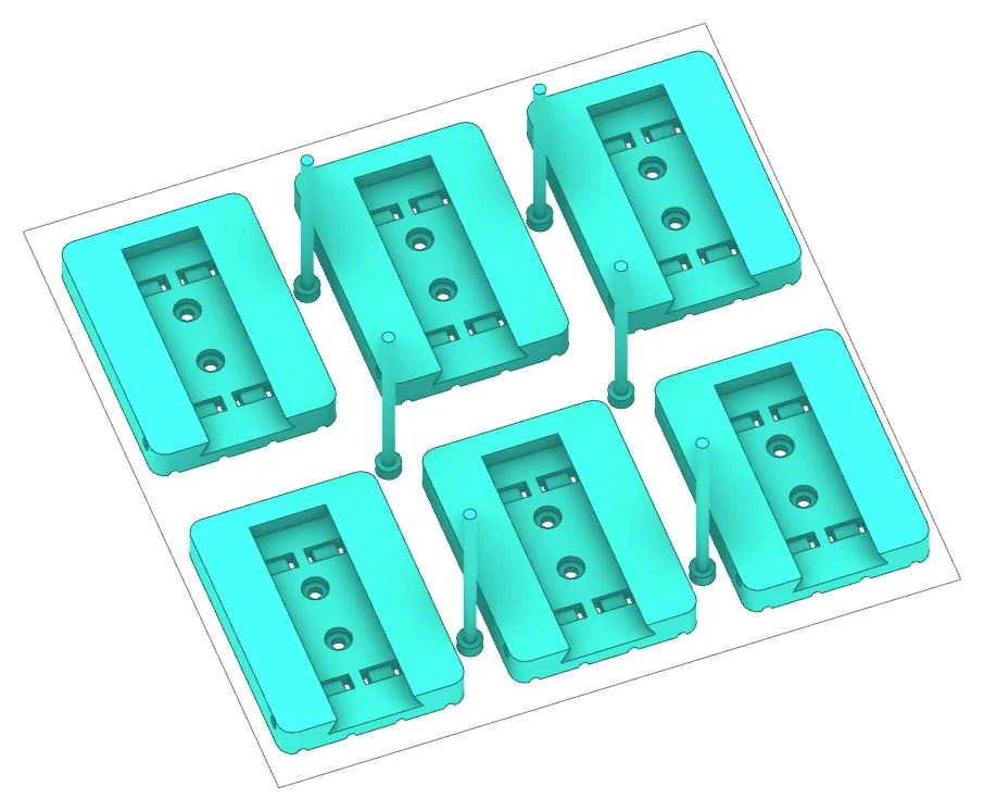 Print plate P1: mount, its parts laid out on the bed